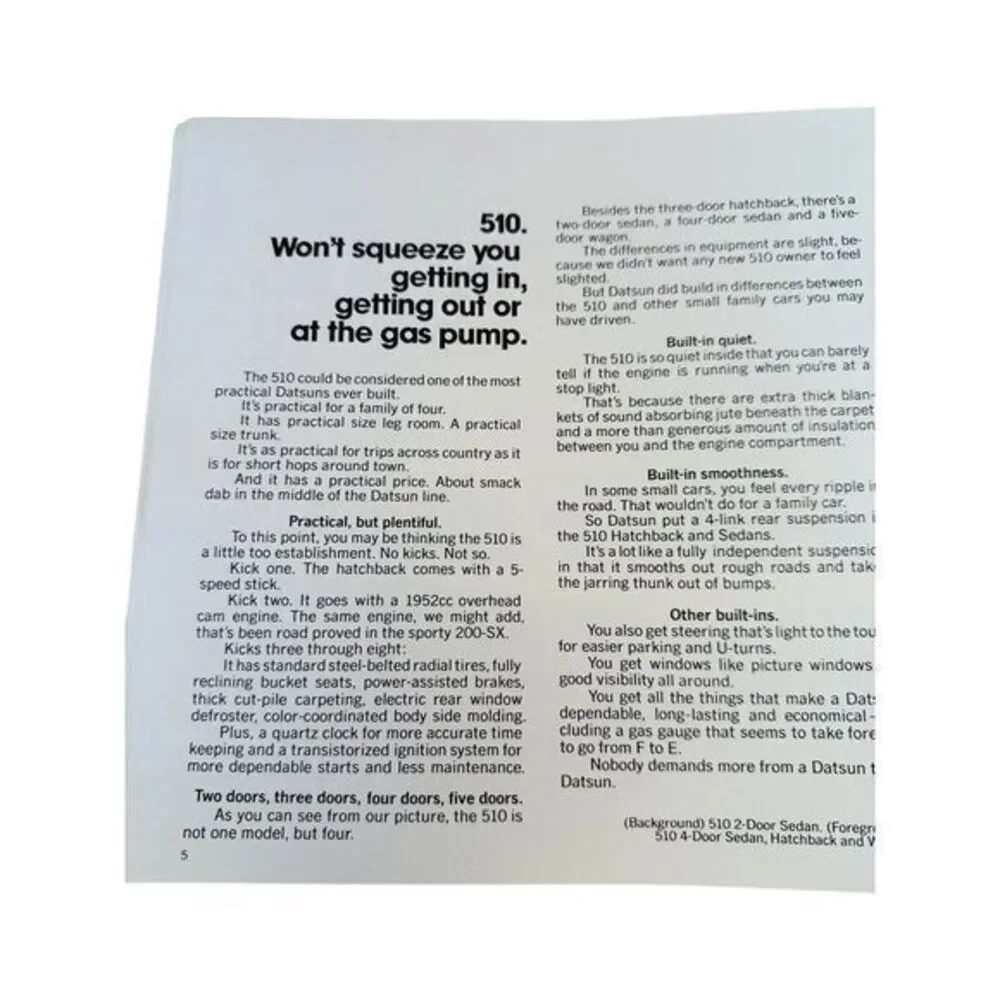 1978 DATSUN DLX‎ COLOR CATALOG Brochure 18 Page 280Z Trucks 510 200SX Nissan